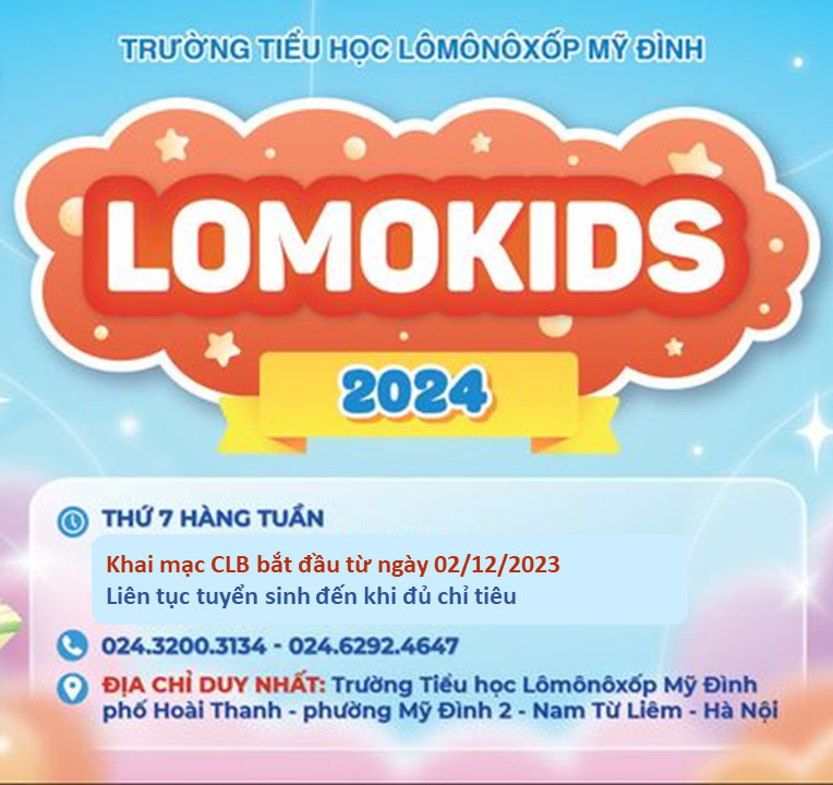 Tuyển sinh Câu lạc bộ Lomokids 2024