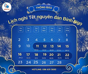 Thông báo lịch nghỉ Tết nguyên đán Bính Ngọ.