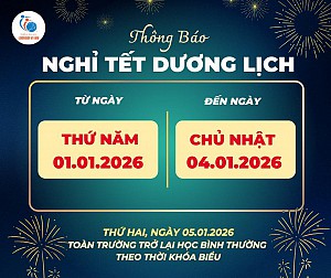 Thông báo nghỉ Tết dương lịch 2026.