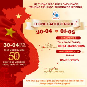 Thông báo lịch nghỉ lễ 30/4 - 1/5/2025.