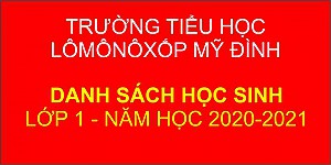 Danh sách học sinh lớp 1, năm học 2020-2021