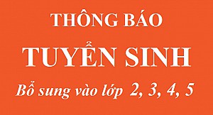 Thông báo Tuyển sinh Bổ sung vào lớp 2, 3, 4, 5 năm học 2016 - 2017